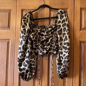 Akira satin cheetah shirt